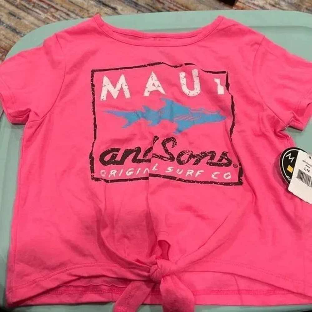 Maui and Sons Bright Pink Kids Tee